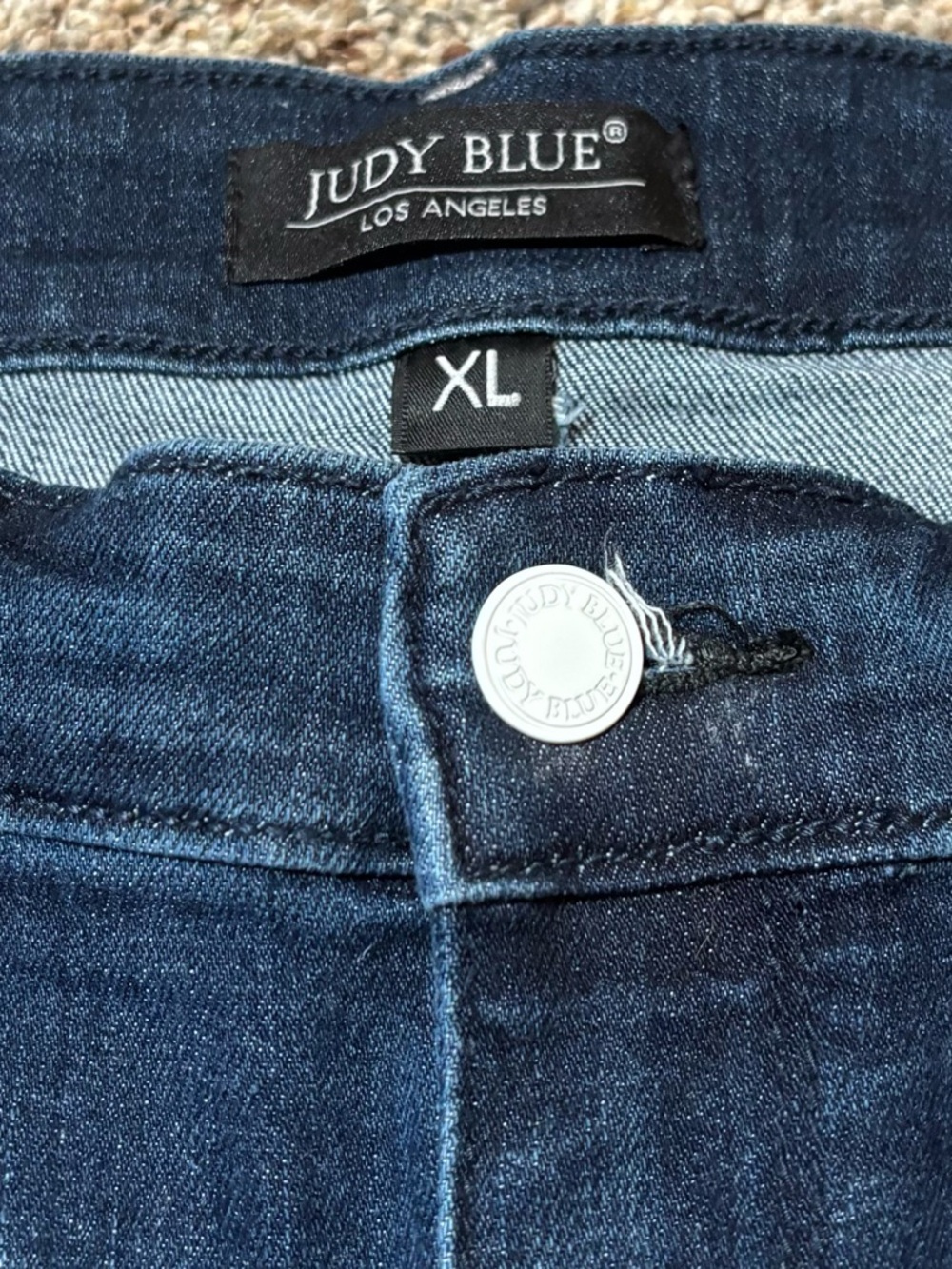 224. Judy Blue Indigo High-Rise Denim Shorts, Size XL - Picture 2 of 7